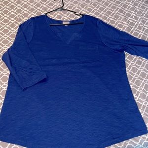Avenue - Royal blue, Three quarter sleeve top